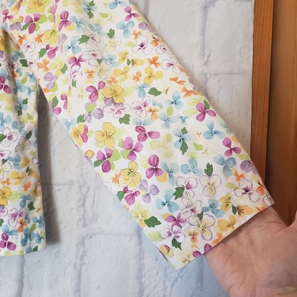 DAVID BROOKS Floral Pansies Button Front Jacket - Picture 3 of 7